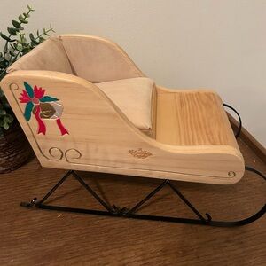 VTG ROBERT RAIKES CHRISTMAS WOOD SANTA BEARS REINDEER SLED